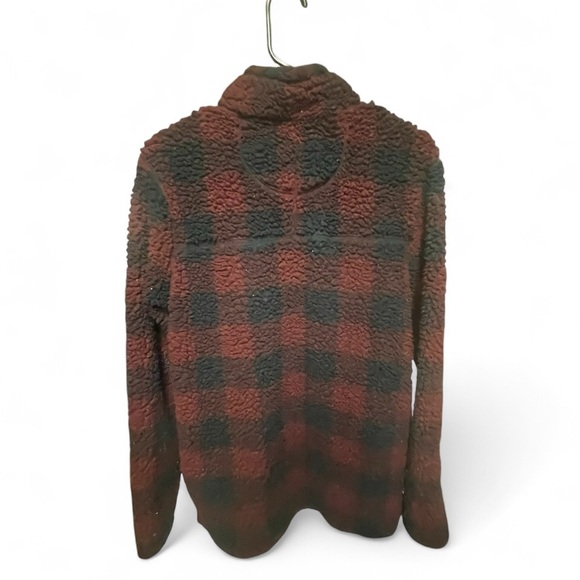 Women Red and Black Teddy Jacket - Picture 2 of 7